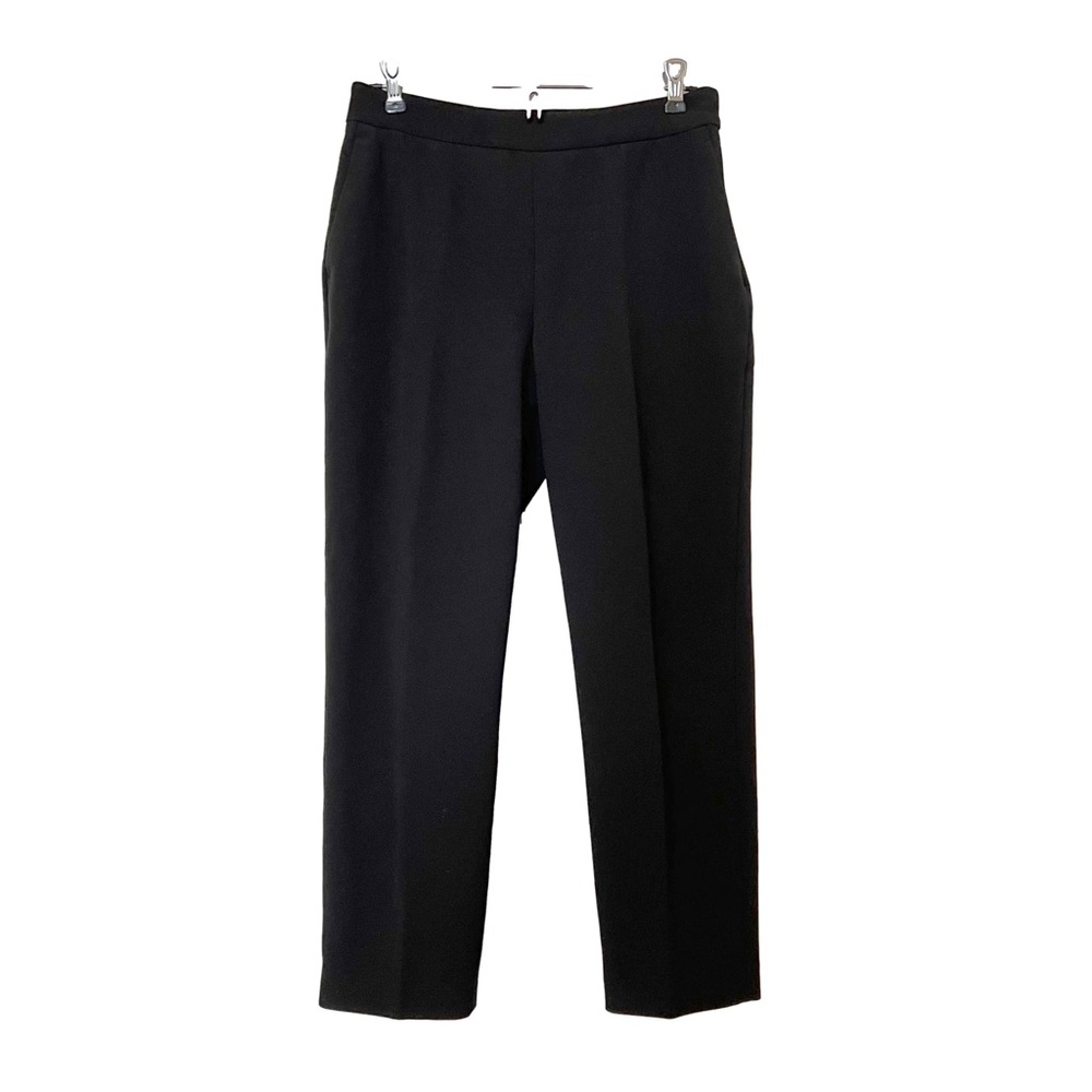 Aritzia Babaton Black Straight Leg Mid Rise Cropped Ankle Trousers Pants - Sz 4